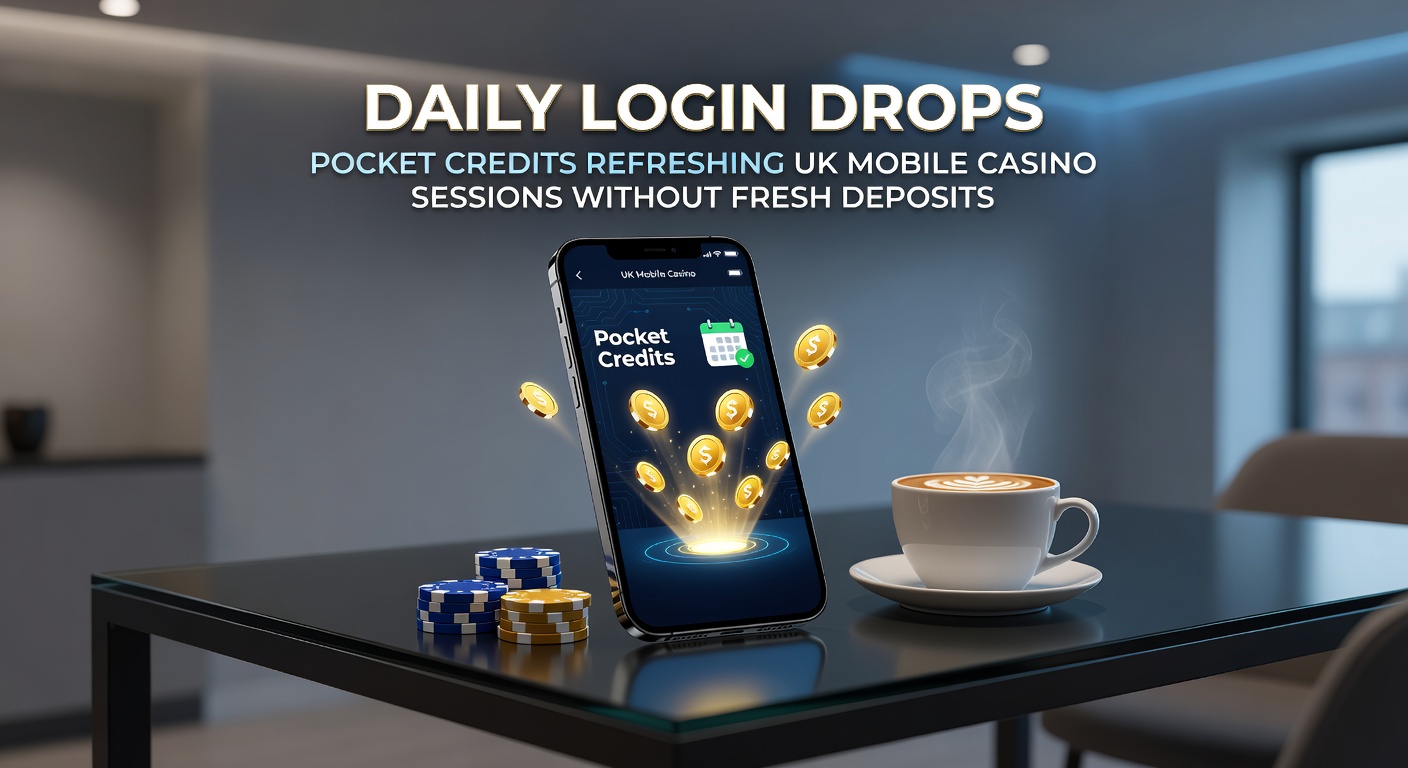 Mobile phone screen showing a daily login bonus notification in a UK casino app, with pocket credits popping up