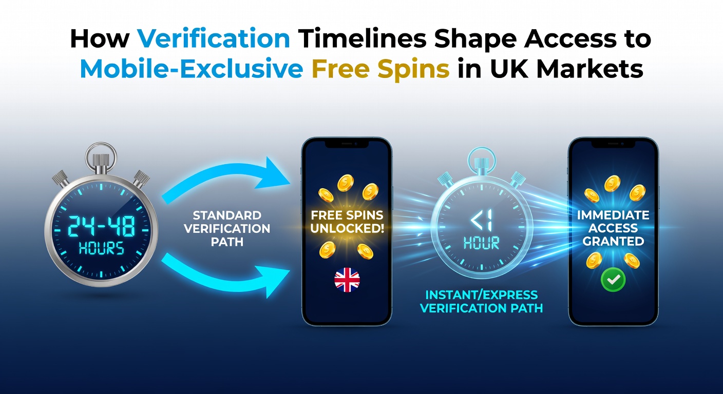 Mobile casino interface showing verification process and free spins offer screen