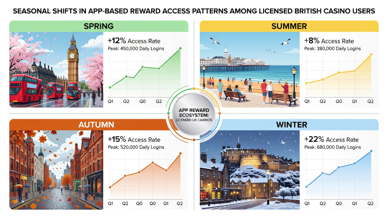 Chart showing seasonal reward access trends on casino mobile apps