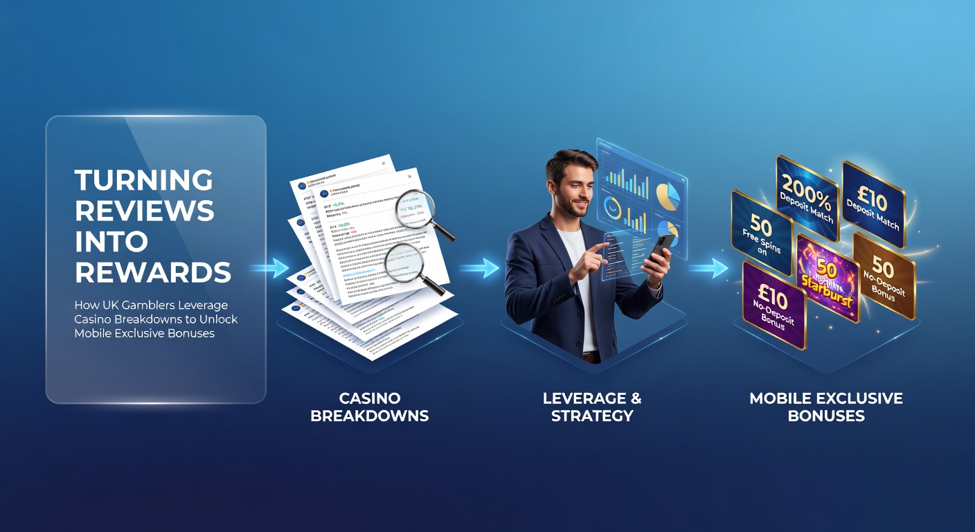UK gambler scrolling through casino review on mobile device, highlighting bonus codes and mobile-exclusive offers
